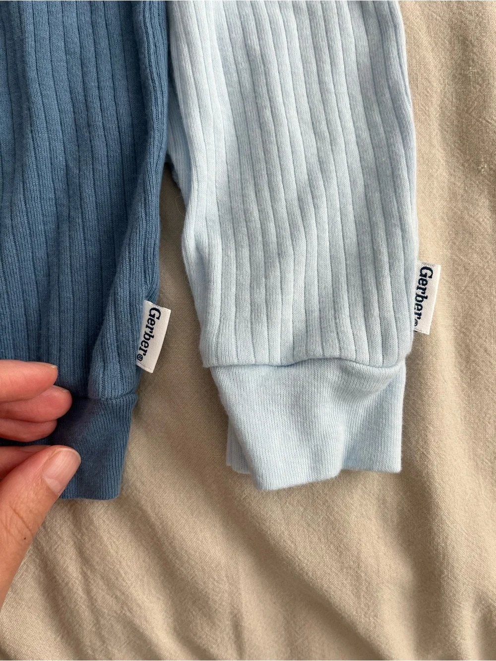 Lot of 7 Gerber Blue Baby Onesie Sets